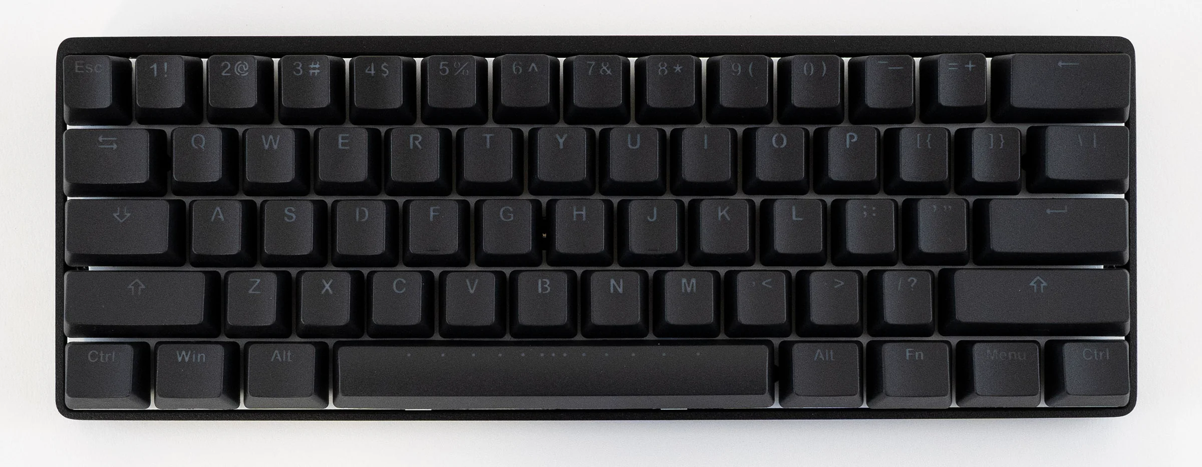 Vortex New POK3R Black Aluminum 60% White LED Double Shot PBT Mechanical Keyboard - Image 2