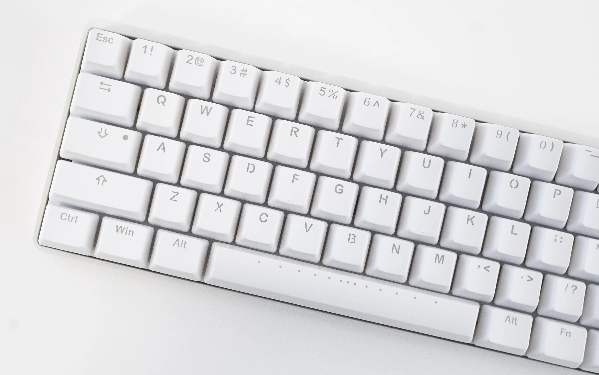 Vortex New POK3R White Aluminum 60% White LED Double Shot PBT Mechanical Keyboard - Image 2