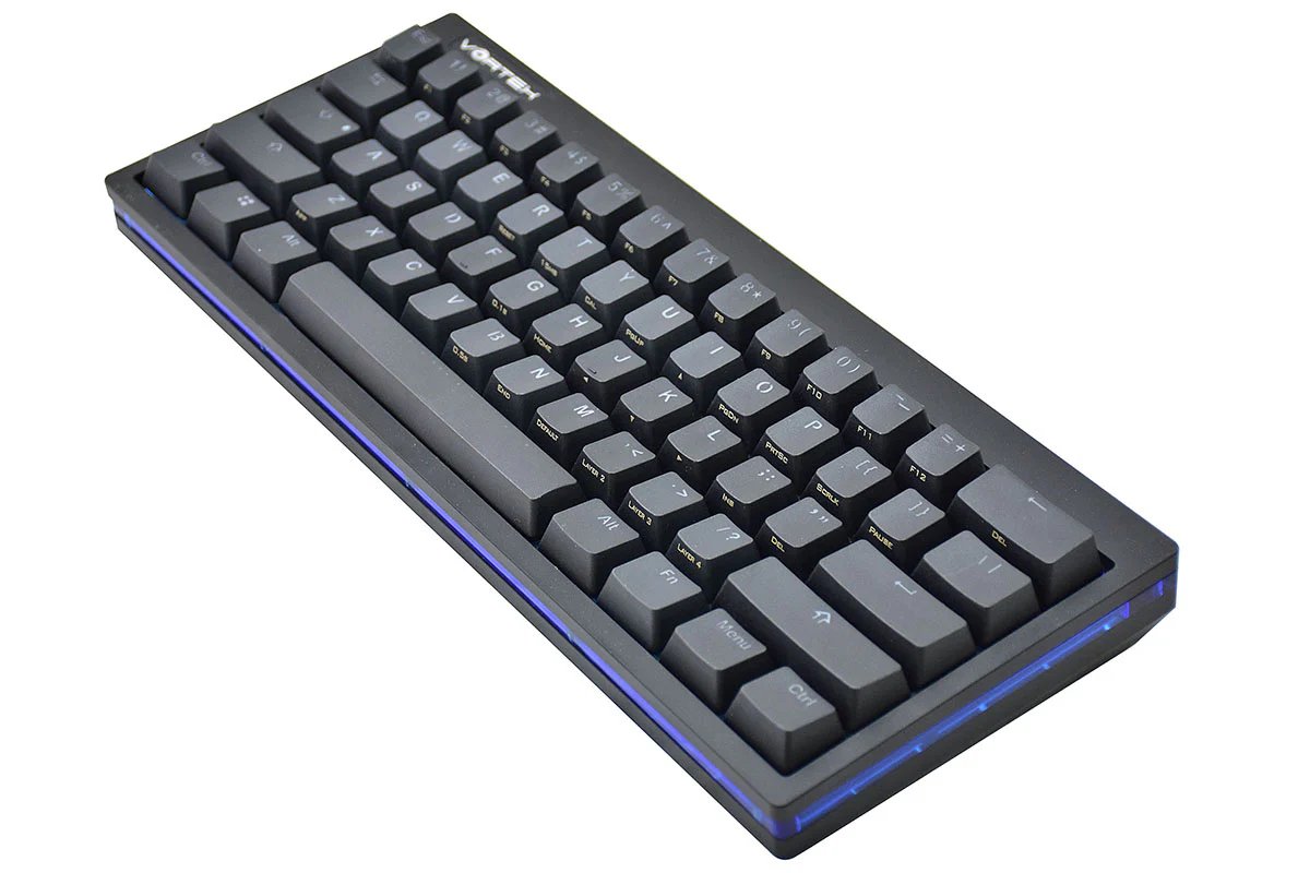 Vortex POK3R Black LE Blue Border RGB LED 60% Double Shot PBT Mechanical Keyboard - Image 2