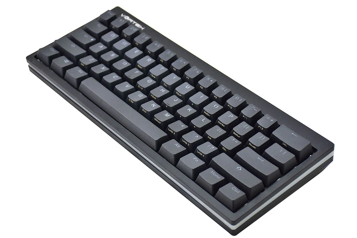 Vortex POK3R Black LE Frosted White Border RGB LED 60% Double Shot PBT Mechanical Keyboard - Image 3