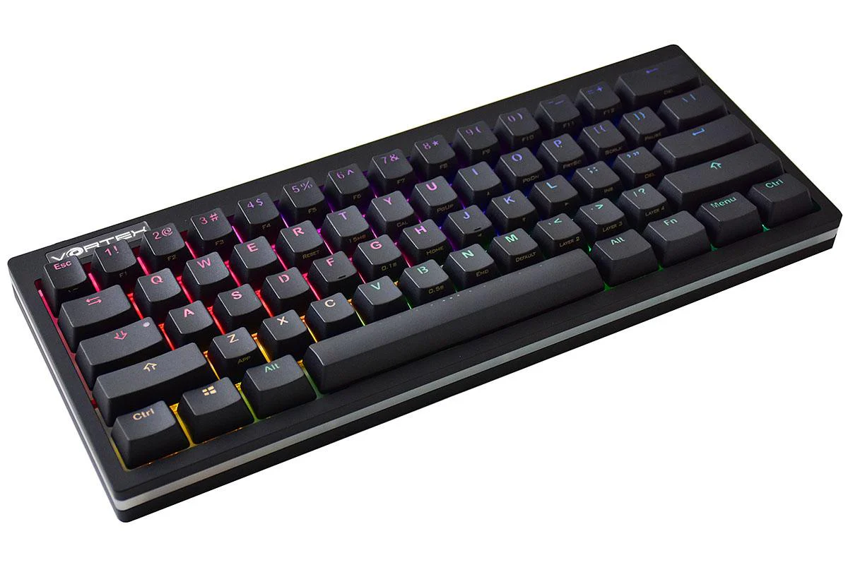Vortex POK3R Black LE Frosted White Border RGB LED 60% Double Shot PBT Mechanical Keyboard - Image 5
