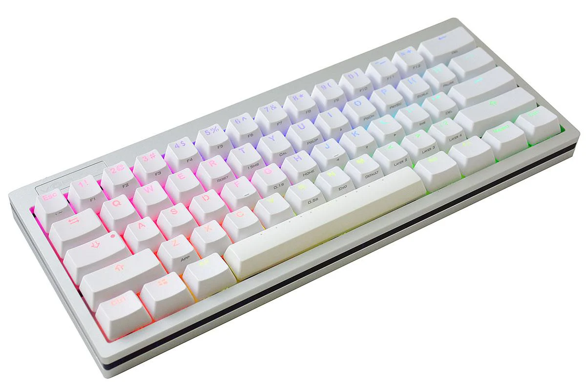 Vortex POK3R Silver LE Black Border RGB LED 60% Double Shot PBT Mechanical Keyboard - Image 6