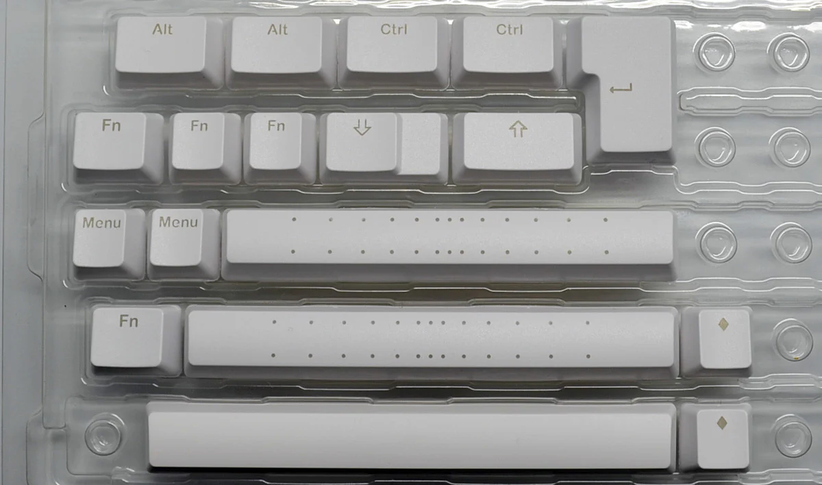 Vortex White Backlit 126 Key Double Shot PBT Keycap Set - Image 2