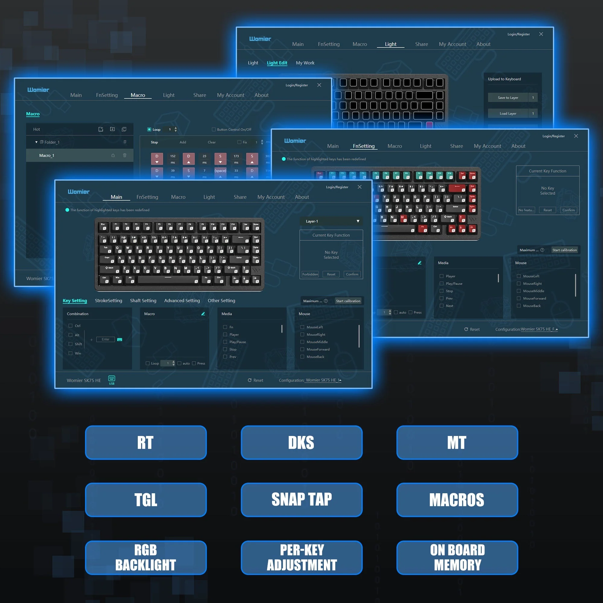 Womier SK75 TMR Magnetic 8K Aluminum Wireless RGB Keyboard - Image 4