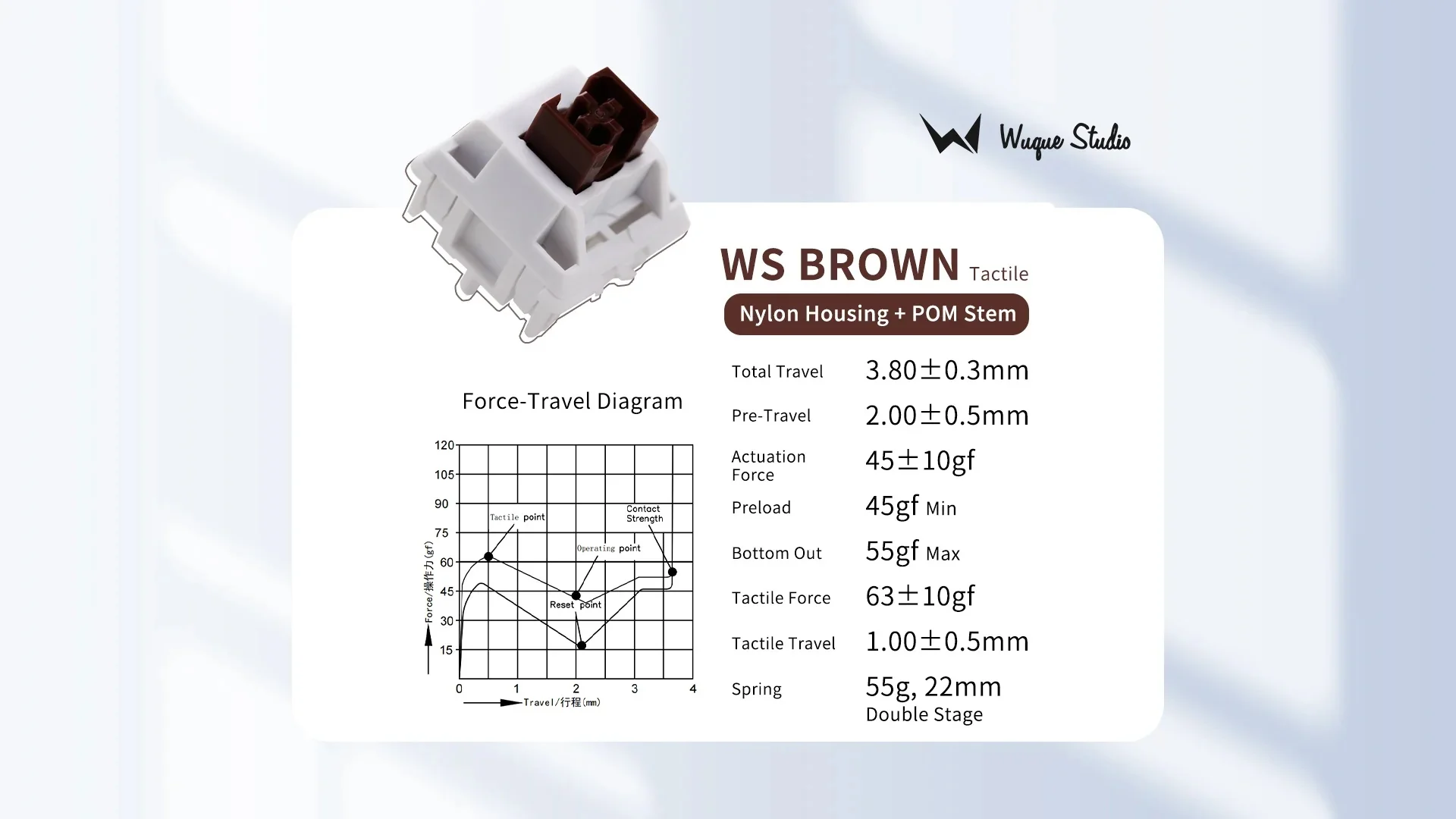 Wuque Studio Brown 55g Tactile PCB Mount Switch - Image 2