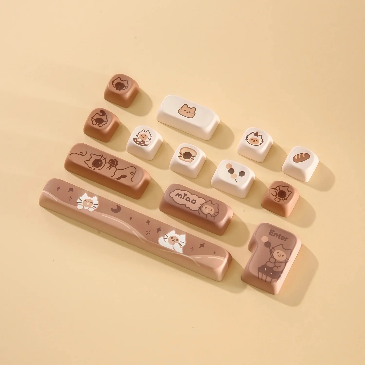 Yunzii Meow Meow Coffee 141 Key MOA Profile Dye Sub PBT Keycap Set - Image 5