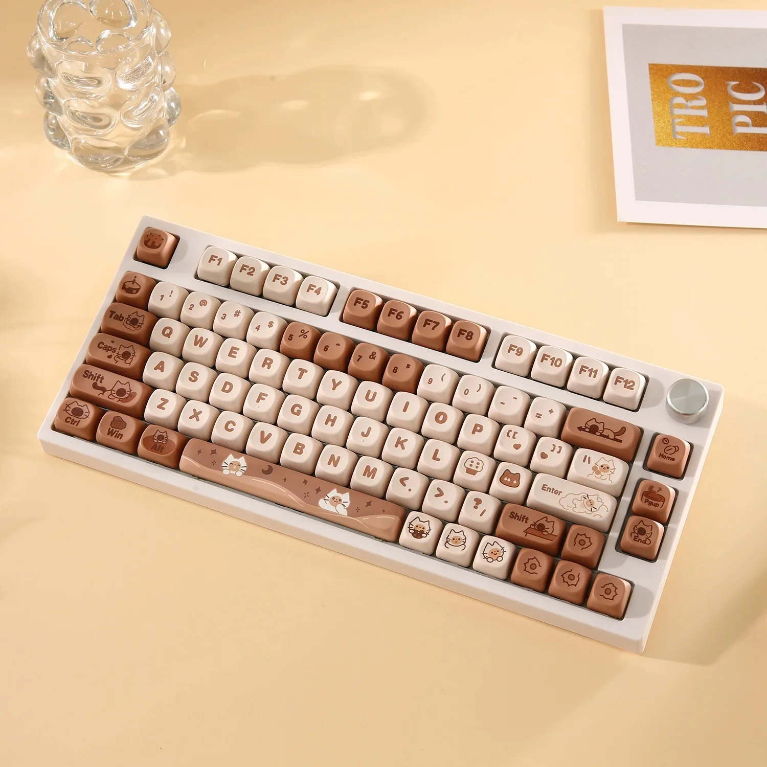 Yunzii Meow Meow Coffee 141 Key MOA Profile Dye Sub PBT Keycap Set - Image 7